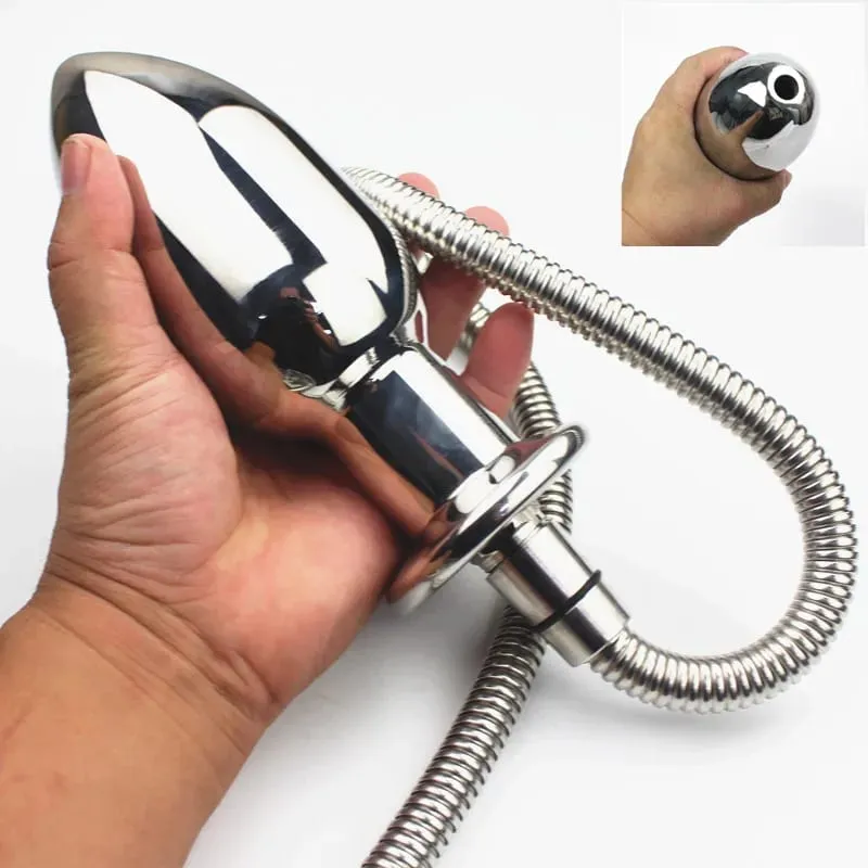 8 Sizes New Anus Enemator Stainless Steel Anal Dildo Plug Intestinal Cleaner with Shower Pipe Anal Sex Toys for Couples HH8-86