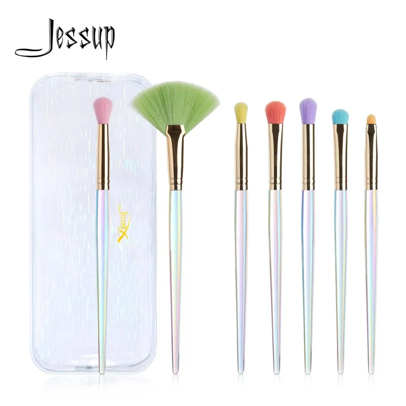 Jessup Makeup Brushes Set 7PCS Brushes Eyeshadow Concealer Blending Contour Eye Brush Synthetic Hair with Cosmetic Bag — image 1