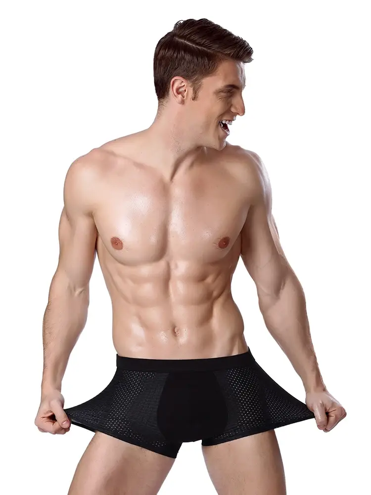 8XL Plus Banboo Fiber Men Underwear Male boxer Solid Panties Shorts Men's Underpants Breathable Intimate Man boxers 4pcs — image 7
