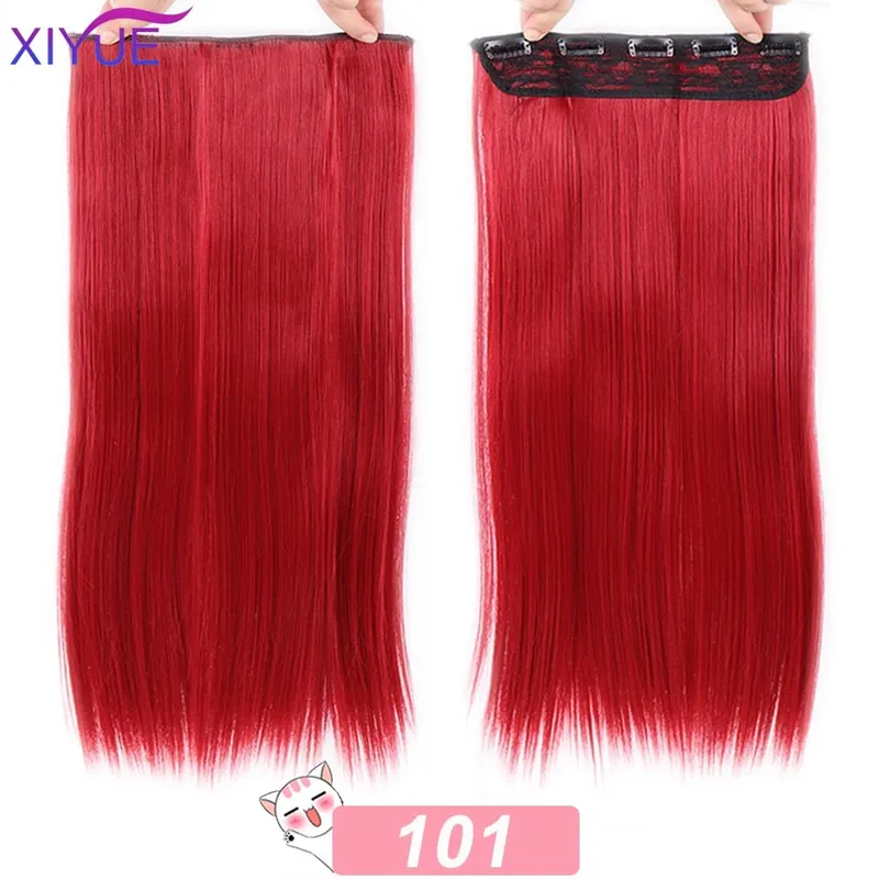5 Clips Synthetic Hair Long Straight Clip In Hair Extensions False Hair Black Hair Pieces for Women — image 16
