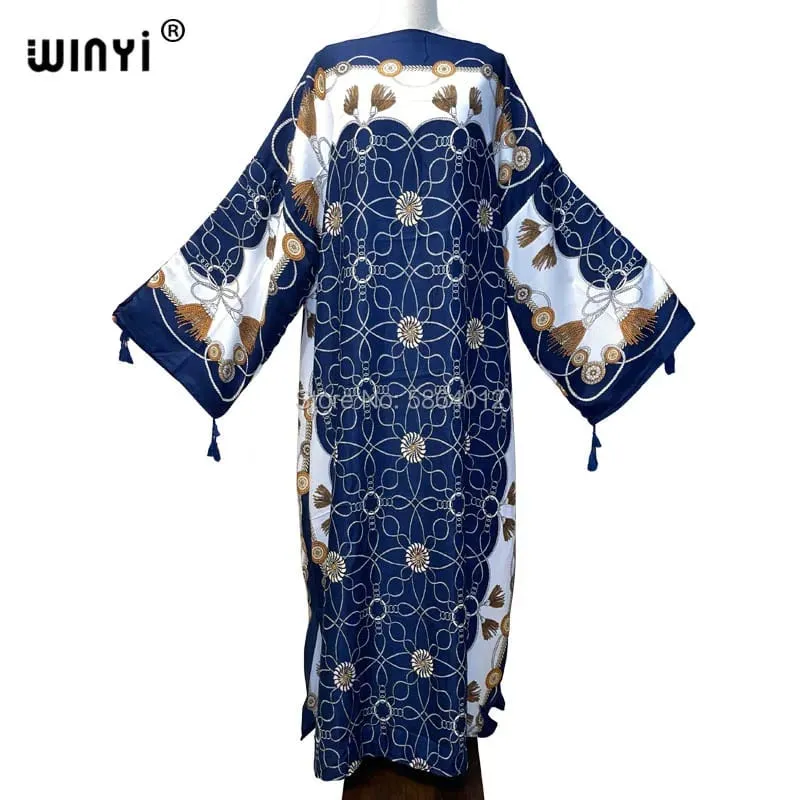 Cotton Robe Femme Hiver Платье Elegant Long Sleeve Мусульманские Комплекты Splicing Stripe Print Female Dresses Vestdios Abaya — image 16