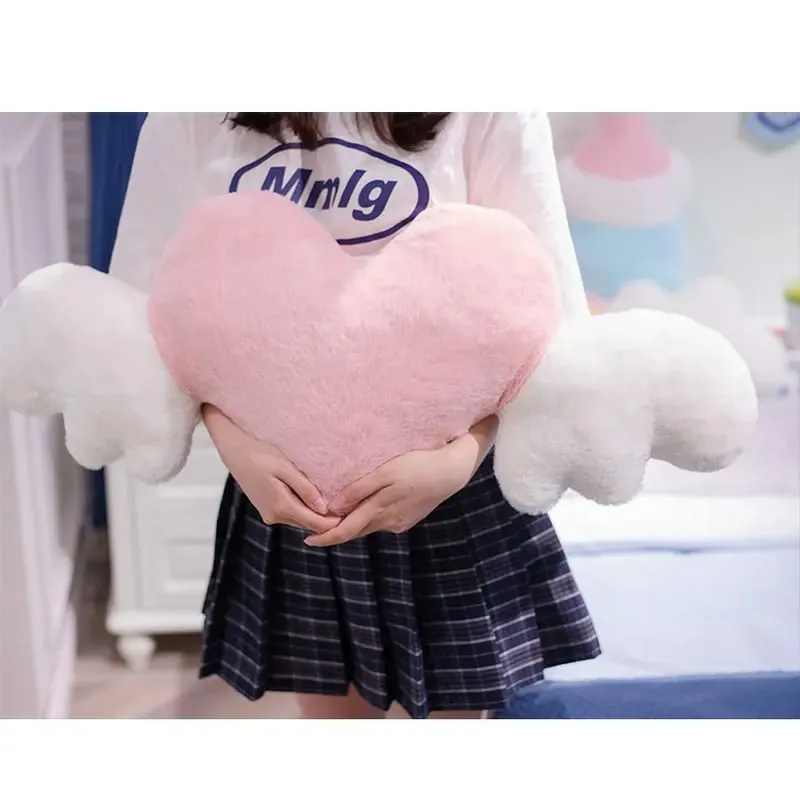 Girly Cloud Wishing Meteor Star Plush Pillow Angel Wings Heart Stuffed Cushion Milk Tea Cup Rainbow Sleeping Nap Cushion Bed