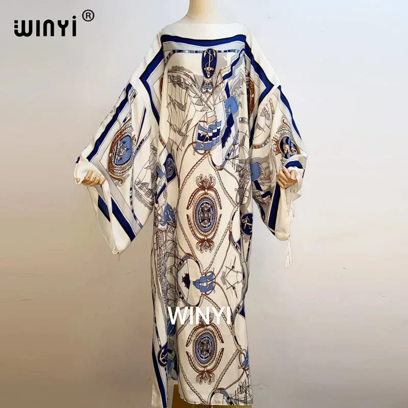 Cotton Robe Femme Hiver Платье Elegant Long Sleeve Мусульманские Комплекты Splicing Stripe Print Female Dresses Vestdios Abaya — image 11