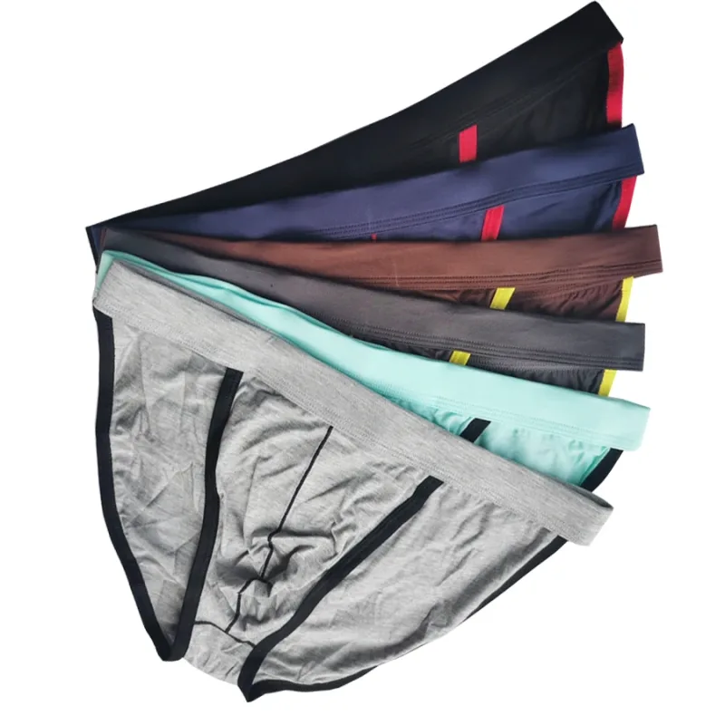 4pcs Male Underwear Bulges Knickers Triangular Underwear EU Man Solid Underpants Plus Size Modal Cotton Slip Male Panties 1802 — image 18