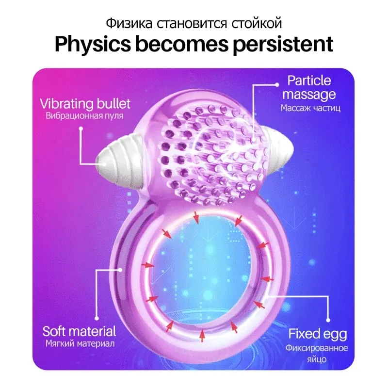 Delayed Ejaculation Cock Penis Ring Soft Silicone Adult Sex Toys Dick Penis Vibrators Ejaculation Cock Ring Vibrating For Men — image 2