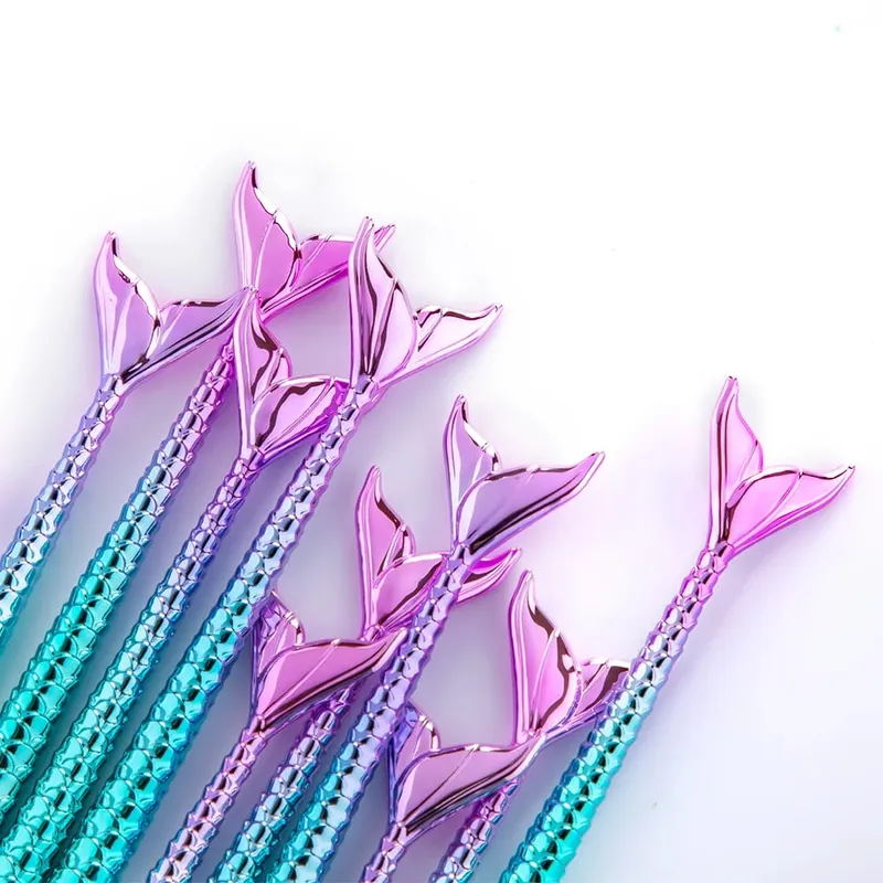 10/11pcs Makeup Brushes Kit Maquiagem Maquillaje New Mermaid Foundation Eyebrow Eyeliner Cosmetic Makeup Brushes — image 4