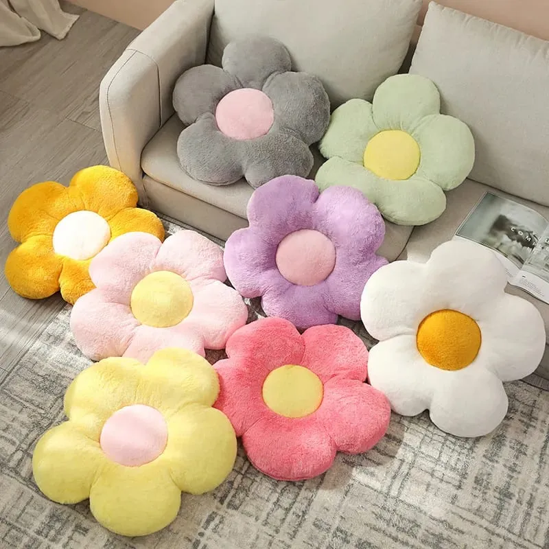 Cute Flower Plush Pillow Stuffed Soft Plant Flower Throw Pillow Cushion Home Sofa Decoration Pillow — image 2