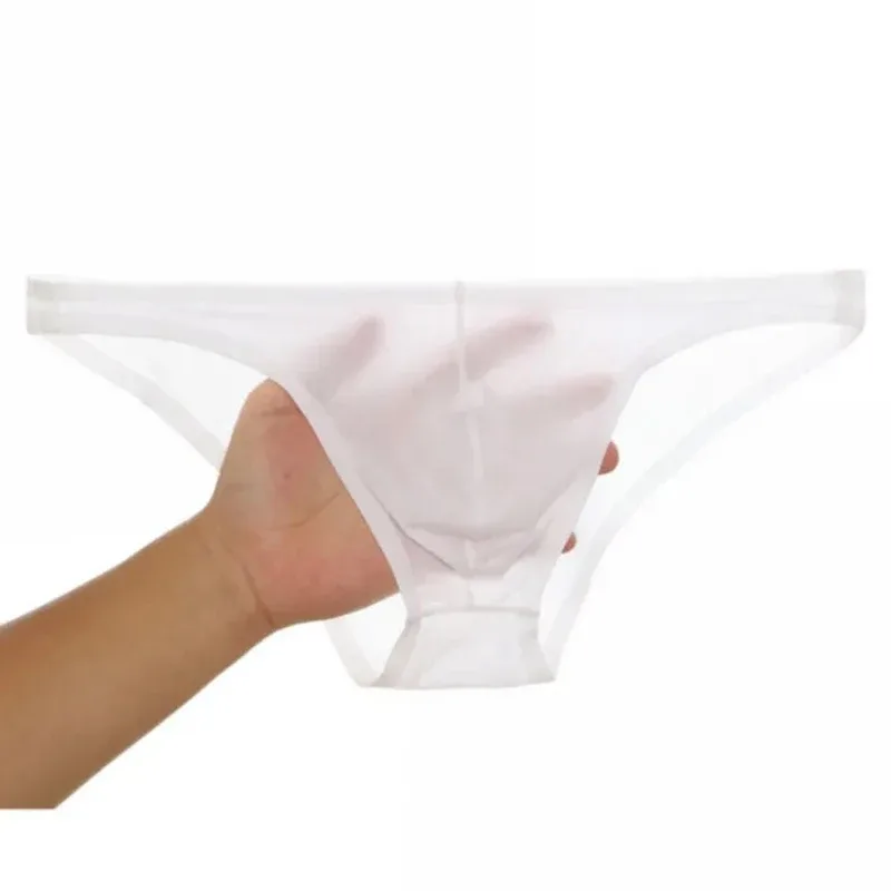Mutandine di seta di ghiaccio da uomo Intimo sexy Slip da uomo Custodia per pene traslucida ultra sottile Mutande a vita bassa Lingerie — image 8
