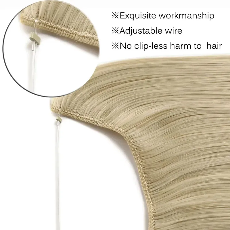 S-noilite 32colors Synthetic Invisible Wire Hair Extension Clip In False Hair Hairpieces Long Hair Extensions For Women