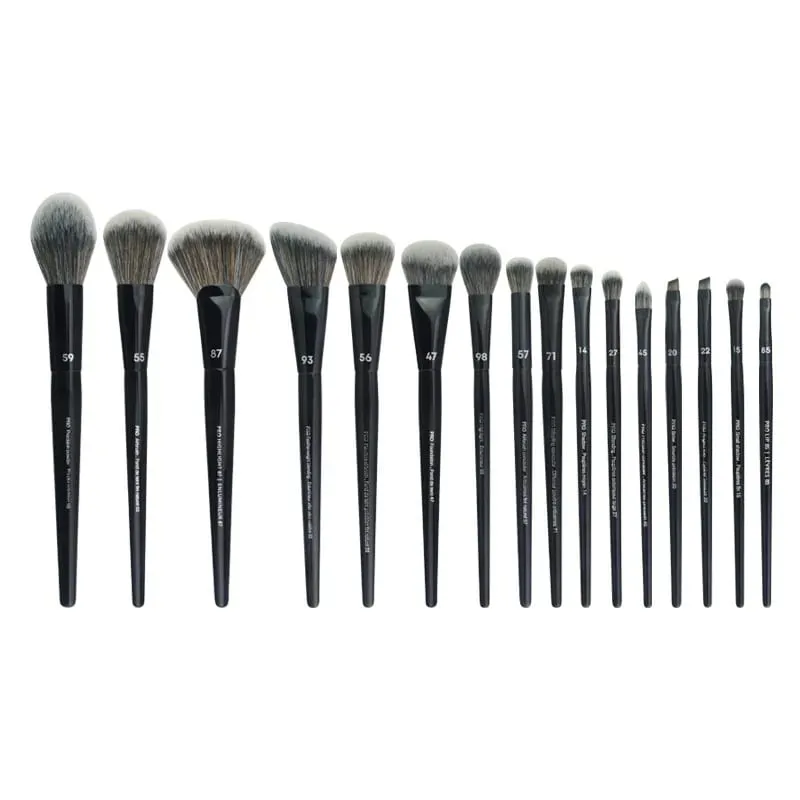 16pcs/set Makeup brush-Black cosmetic brushes series-high quality fiber beauty Angled Foundation Eyeshadow Powder Make Up Brush — image 1