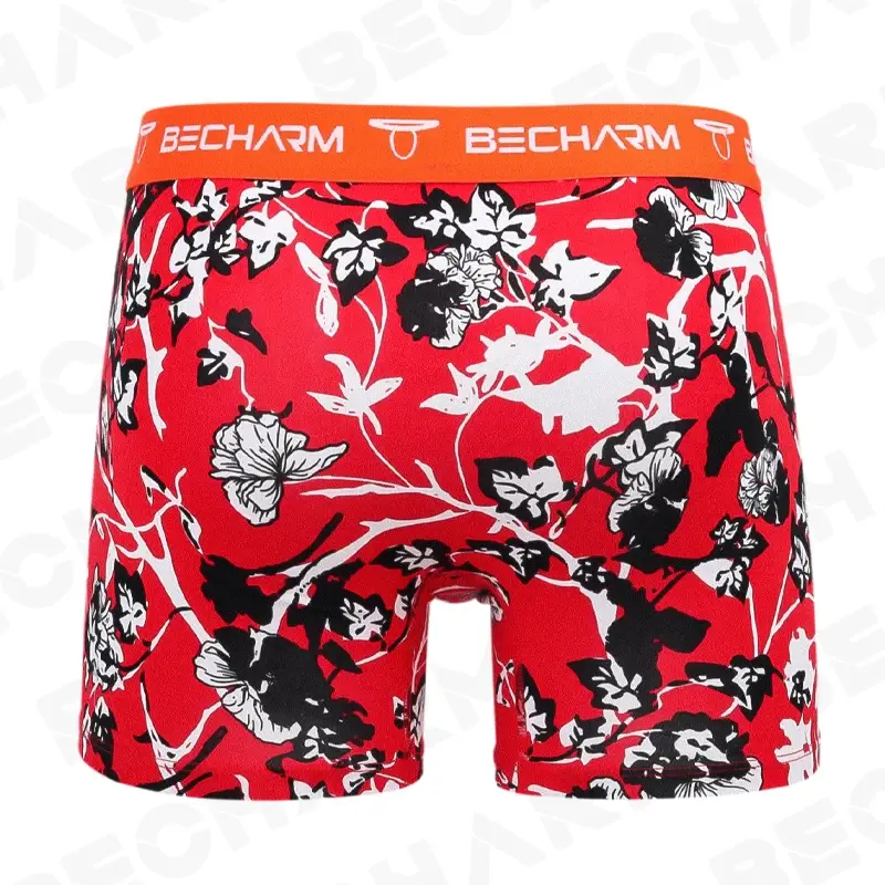 Becharm Men's Panties Boxers Shorts Solid Gray Large Size Set Men Underpants Male Briefs Boxer Man Sexy Clothing Short Homme Hot