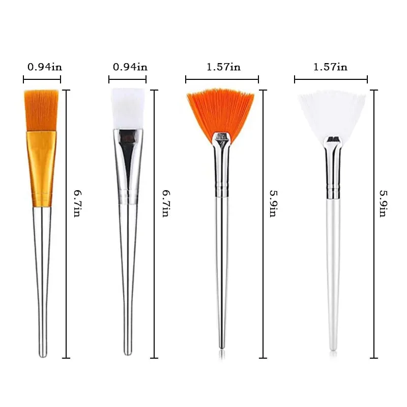 3/4Pcs Makeup Tools DIY Face Mask Brush Set Soft Applicator Brushes Includes Soft Fan Facial Brushes Acid Applicator Brush — image 6