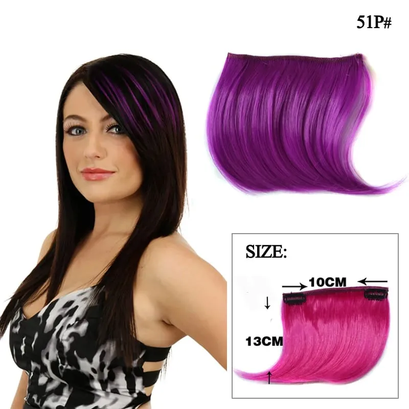 Synthetic Small Hair Bangs Extension Invisible Clip In Colorful Fringe For Cosplay Hair Accessories Heat Resistant Hairpieces