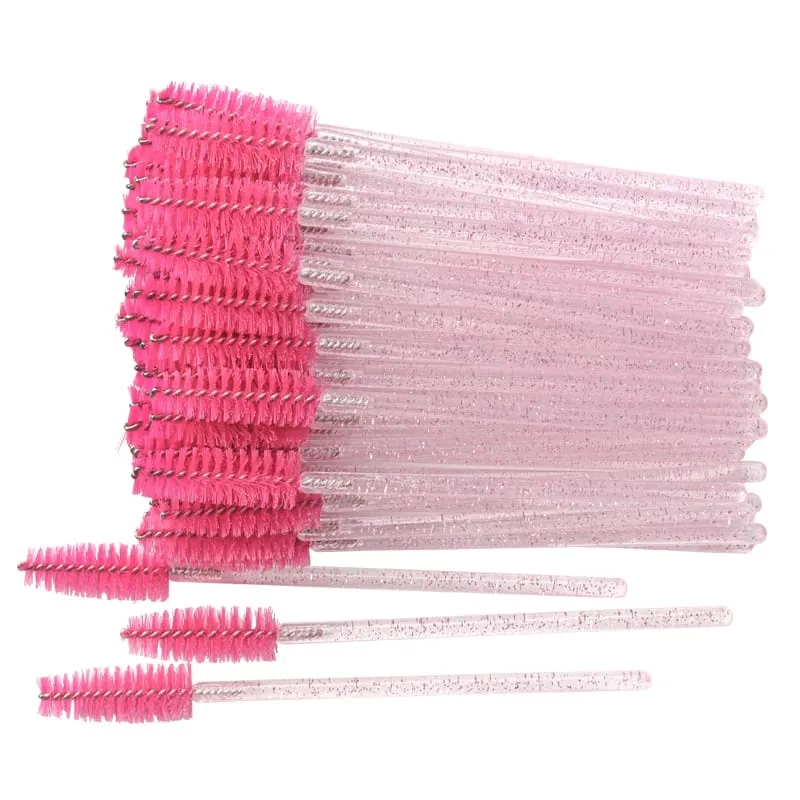 50pcs Shiny Disposable Eyelash Brush Applicator Wands Curler Mascara Eyebrow Makeup Tools Spoolers Comb Wands Spoolies Brushes — image 11