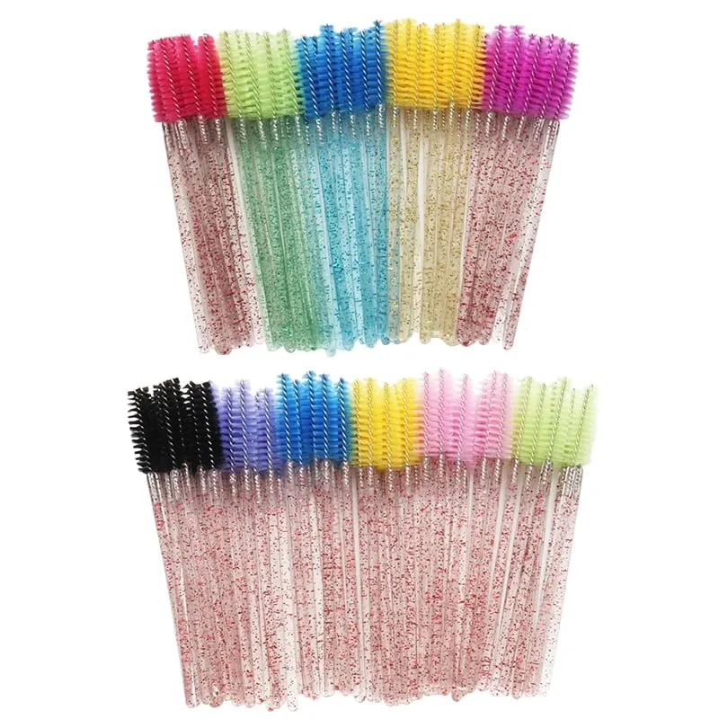 50 Pcs/Set Eyebrow Mascara Wand Eyelash Spoolie Brushes Wholesale Mix Disposable Lash Wands Eyelash Extension Brush Makeup Tools — image 3