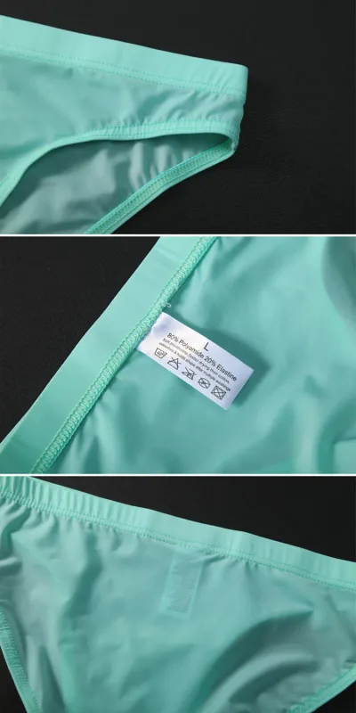 Summer Ice Silk Man Solid Transparent Low Waist Underwear Seamless Breathable Soft Tight Thin Fashion Yong Male U Convex Breifs — image 13