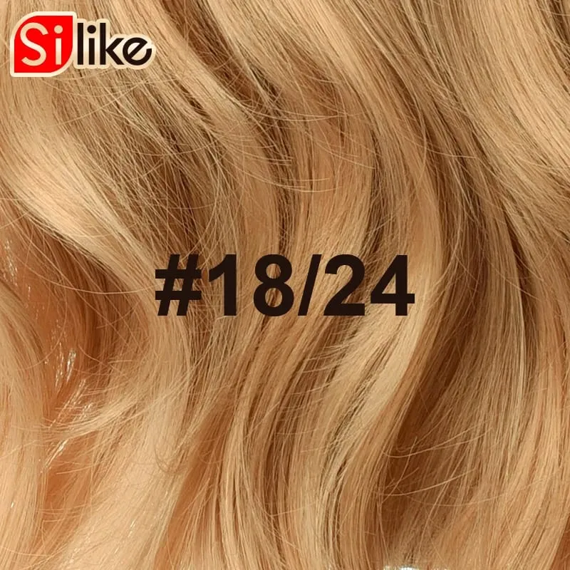 Silike 32inch Synthetic Wavy Clips in One Piece Hair Extensions 17Colors Heat Resistant Fiber Hair Extension for Women