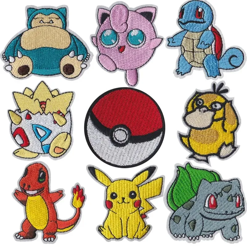 Cloth Patch Pikachu Clothes Stickers Sew on Embroidery Patches Applique Iron on Clothing Cartoon DIY Garment Decor — image 1