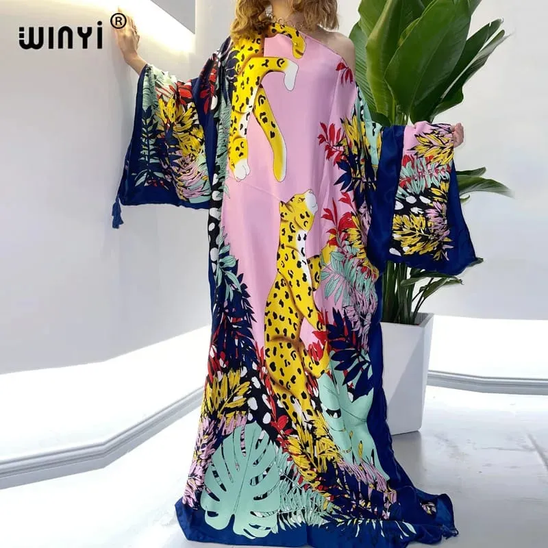 Cotton Robe Femme Hiver Платье Elegant Long Sleeve Мусульманские Комплекты Splicing Stripe Print Female Dresses Vestdios Abaya — image 2