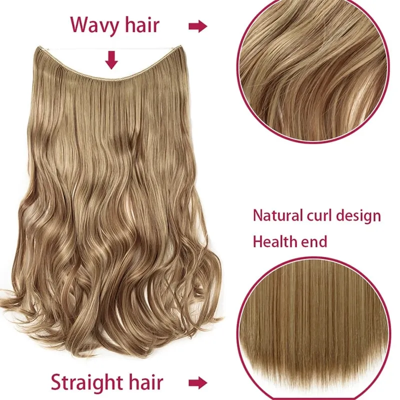 Synthetic Invisible Wire No Clips In Hair Extensions Secret Fish Line Hairpieces Hair Extensions Fake Hair For Women — image 5