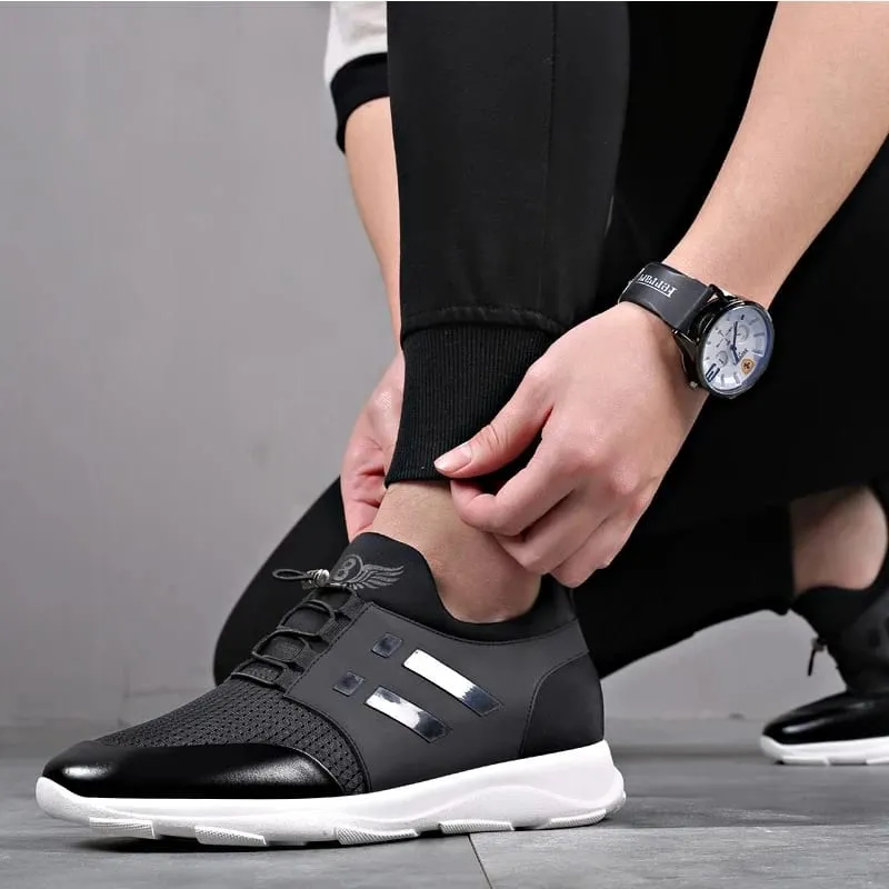oein 2022 Men's Sneakers Quality 6CM Increasing British Shoes New Breathable Summer Casual Sneakers Big Size Office Shoes Men — image 4