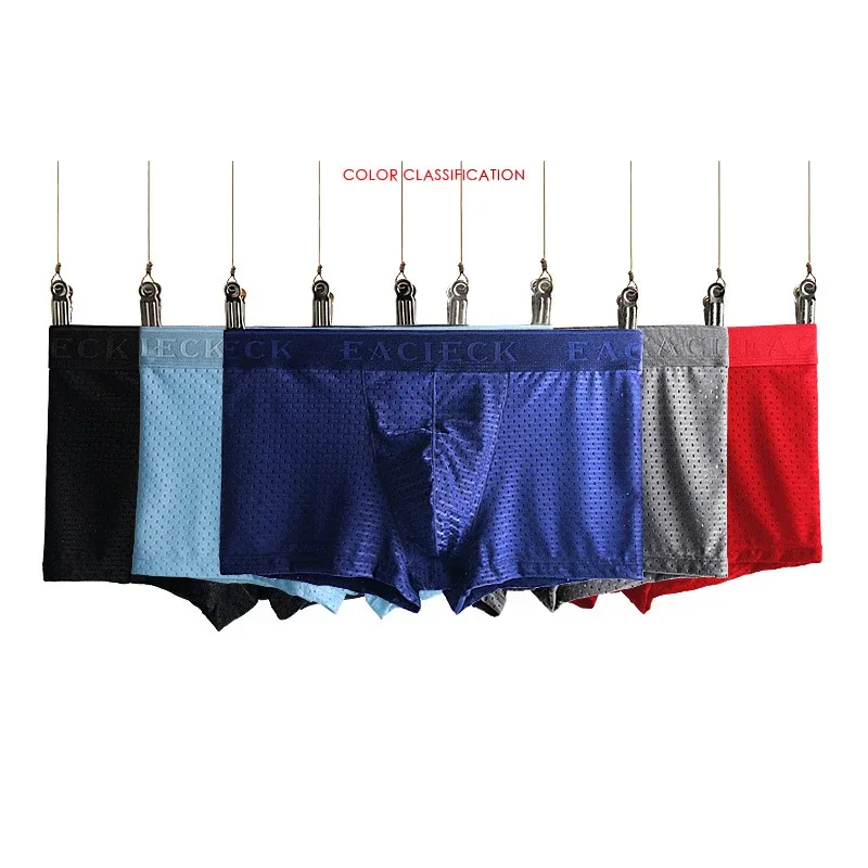 Marque soie creux nouveaux hommes boxeurs sous-vêtements pour homme Boxer Ropa Interio homme pénis Cueca Masculina taille M-3XL E248 — image 9