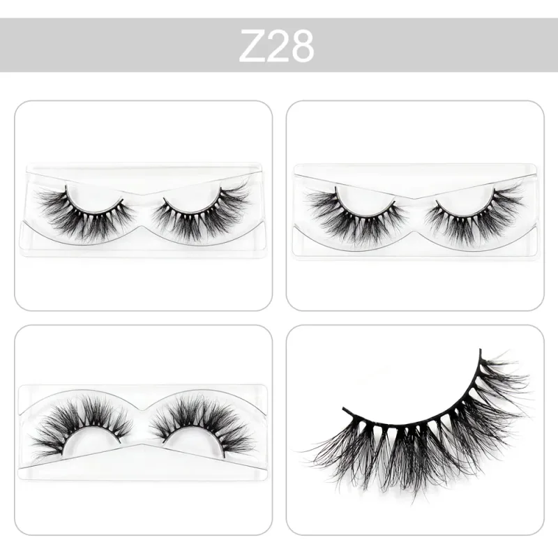Makeup Lashes 3D Mink Eyelashes Wispy Volume False Lashes Dramatic Lash Natural Fuffy Lashes Full Finish Glamorous Eye — image 33