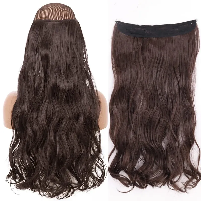 Synthetic No Clip Wave Hair Extensions Hidden Secret False Hairpiece One Piece Fish Line Fake Hair Piece — image 39