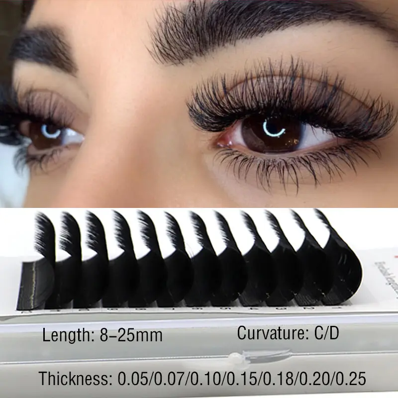 Mizimo 10mm-25mm C/D Mink Eyelash Single Grafted False Eyelash Black Natural Extended Flowering Eyelash Eye Makeup Eyelash — image 2