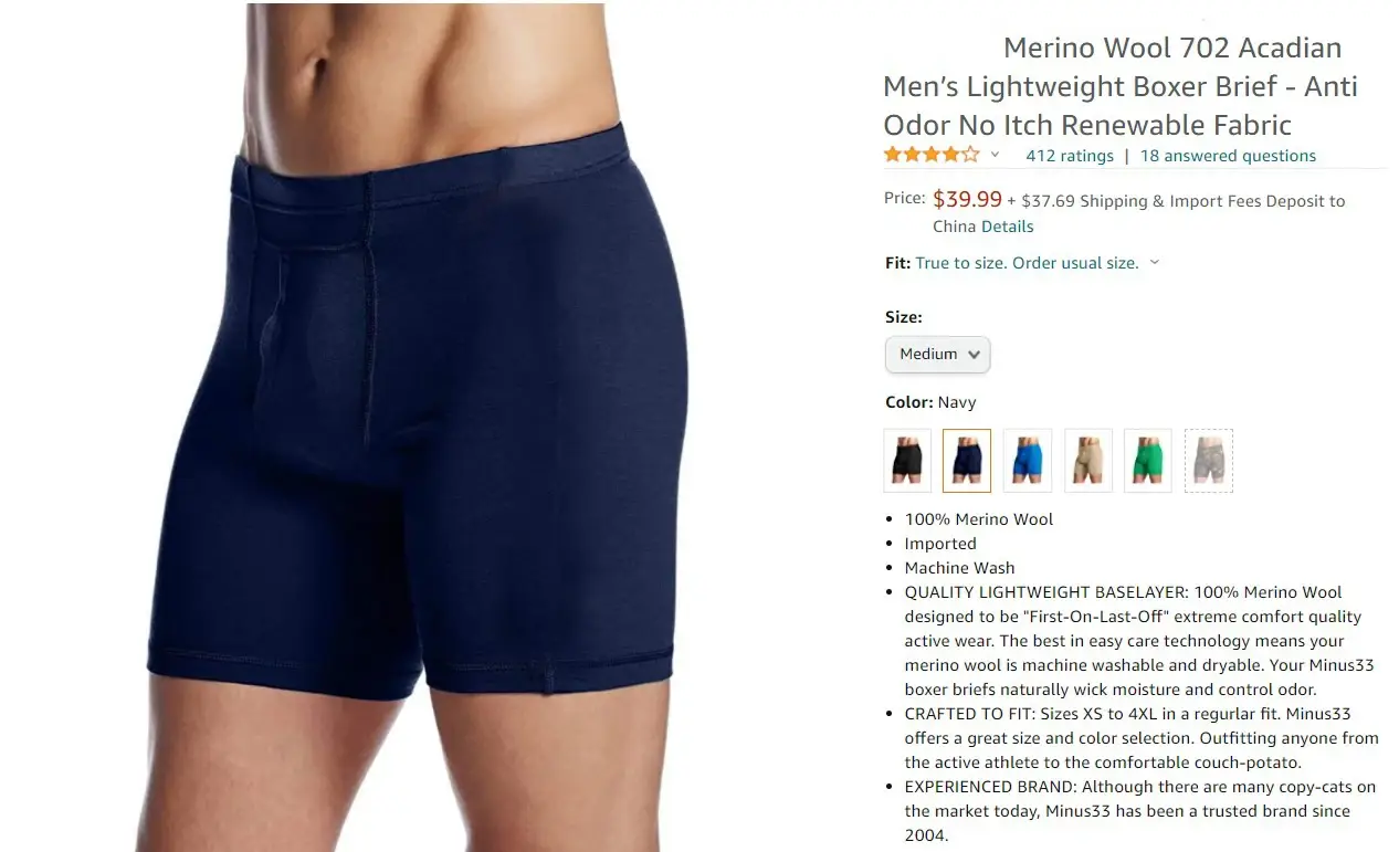 Herren-Boxershorts aus Merinowolle mit langem Schnitt, 100 % Merinowolle, Herrenunterwäsche, Basisschicht 240 g, Herren-Sportunterhose, Fitness, atmungsaktiv — image 11