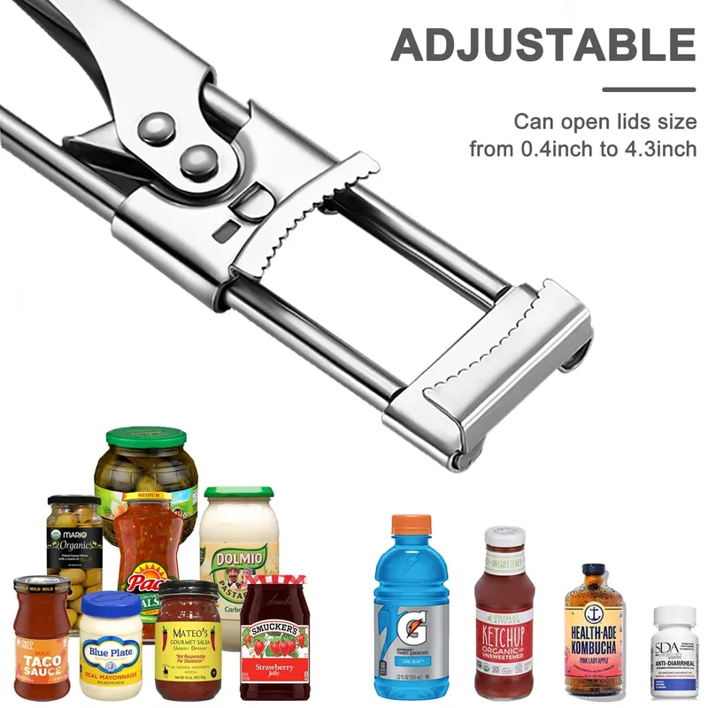 Adjustable Multi-Function Jar Opener Stainless Steel Professional Manual Jar Bottle Opener Glass Lid Remover Kitchen Accessories — image 8