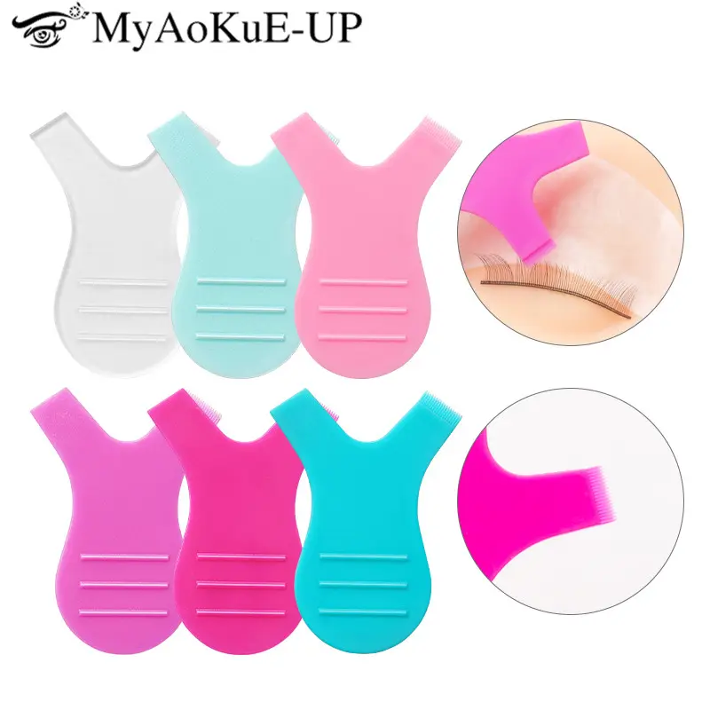 Makeup Eyelash Brushes 10pcs Reuseable Plastic Clean Comb Y Shape Eyelashe Lifting Curler Eye Lash Extension Perm Eyelashe Tools — image 1