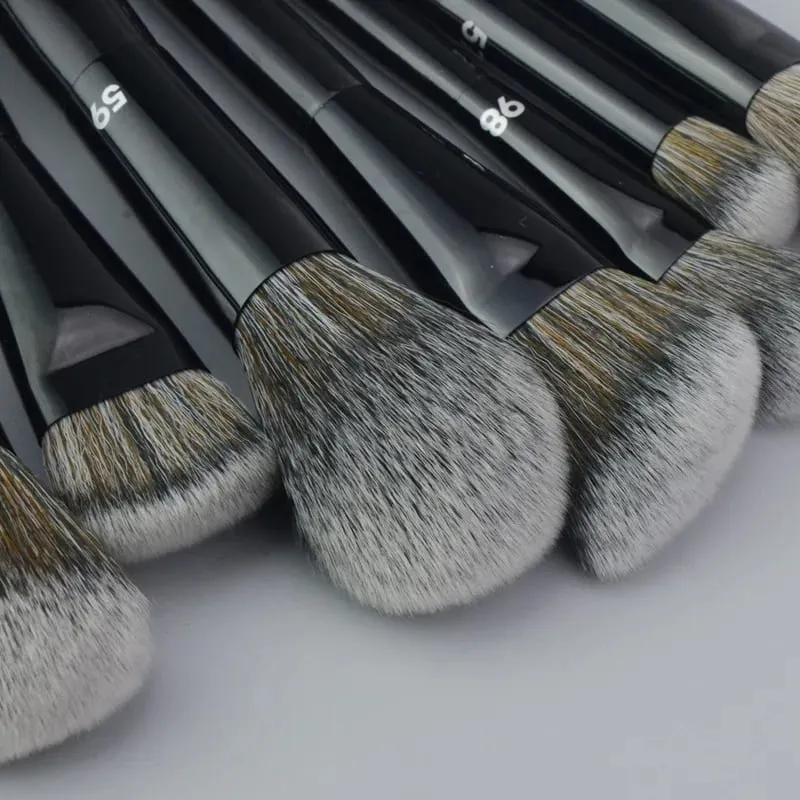 16pcs/set Makeup brush-Black cosmetic brushes series-high quality fiber beauty Angled Foundation Eyeshadow Powder Make Up Brush — image 2