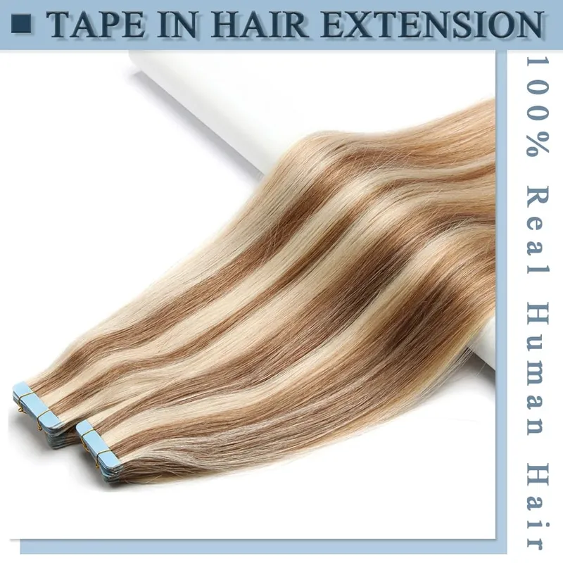 S-noilite Tape In Human Hair Extensions 2.5g/pc Straight Glue In Real Hair Extensions Human Hair Seamless Invisible Double Sides