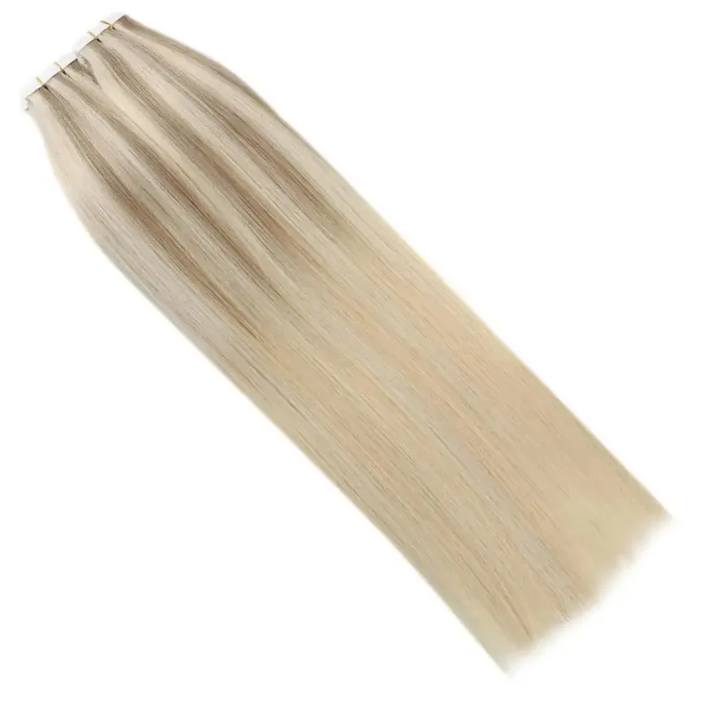 Moresoo Tape in Human Hair Virgin Extensions Injected 12 Months 2.5G/PCS Double Drawn Natural Straight Invisible Brazilian Hair