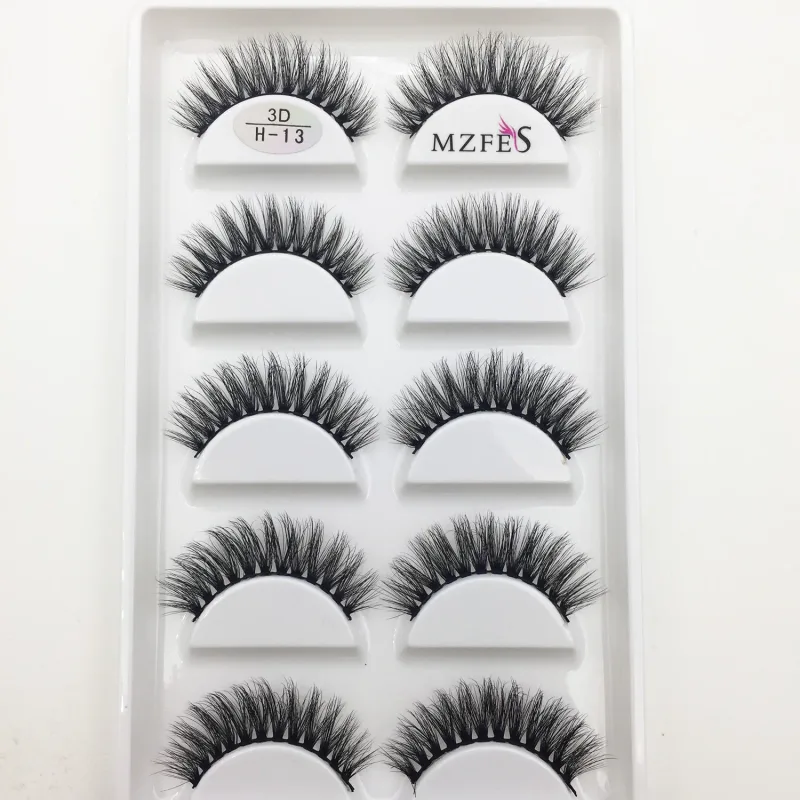 10/50 Boxes 3D Mink Eyelashes Natural Thick False Eye Lashes Mink Lashes Soft Fake Eyelash Wispy Makeup Cilios H13 Cat — image 8