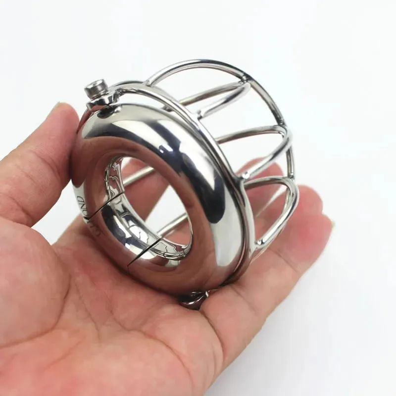 5 Sizes Stainless Steel Nets Cage Scrotum Weight Bearing Pendants Penis Protection Cover Ball Stretcher Sex Toys for Men BB-48 — image 1