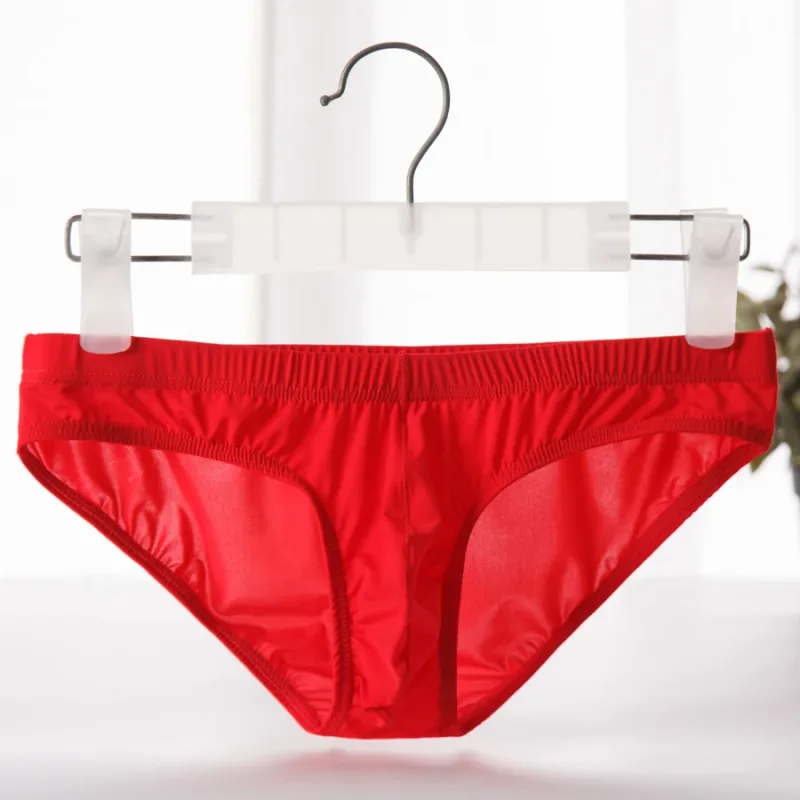 Men's Briefs Ice Silk Panties Ultra-thin Silky Breathable Underpants Man low waist briefs comfortable cool underwear male YJ003 — image 4