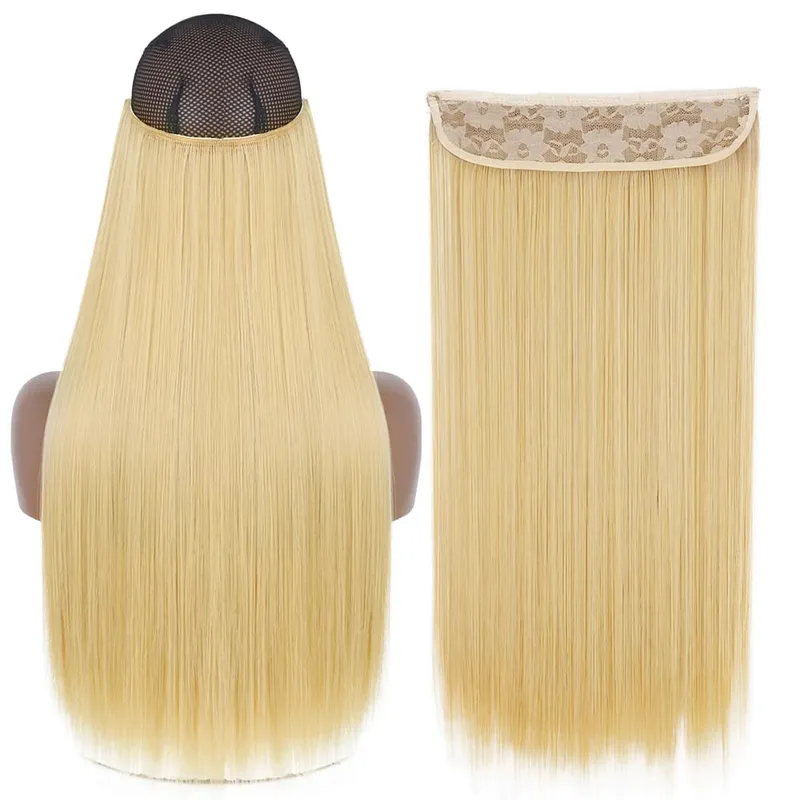 Synthetic No Clip Wave Hair Extensions Hidden Secret False Hairpiece One Piece Fish Line Fake Hair Piece — image 23