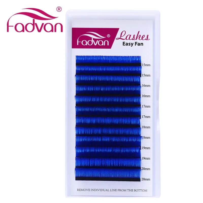 Fadvan ロング 15-20 ミリメートル簡単ファニングメイクまつげ混合 8-14 ミリメートル色つけまつげエクステンション緑/紫/赤/青カラーラッシュ — image 3
