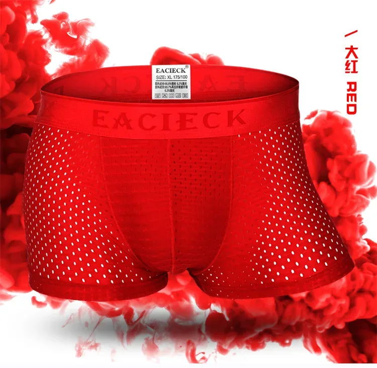 Marque soie creux nouveaux hommes boxeurs sous-vêtements pour homme Boxer Ropa Interio homme pénis Cueca Masculina taille M-3XL E248 — image 12