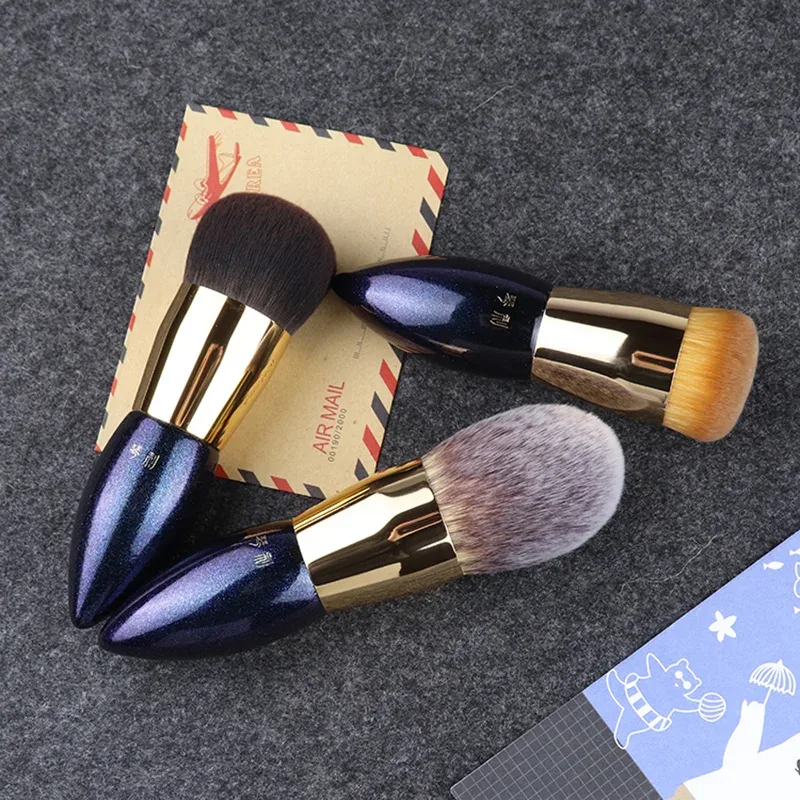 Professional Handmade Make Up Brush Short Handle Face Powder Foundation Brush Soft Synthetic FIber Makeup Brushes