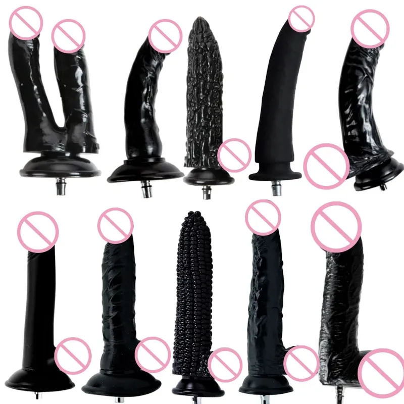 Sex Machine Big Black Dildos Quick Connector masturbation Vibrator Realistic Dildos For Women Attachments Sex Toy for Adults — image 1