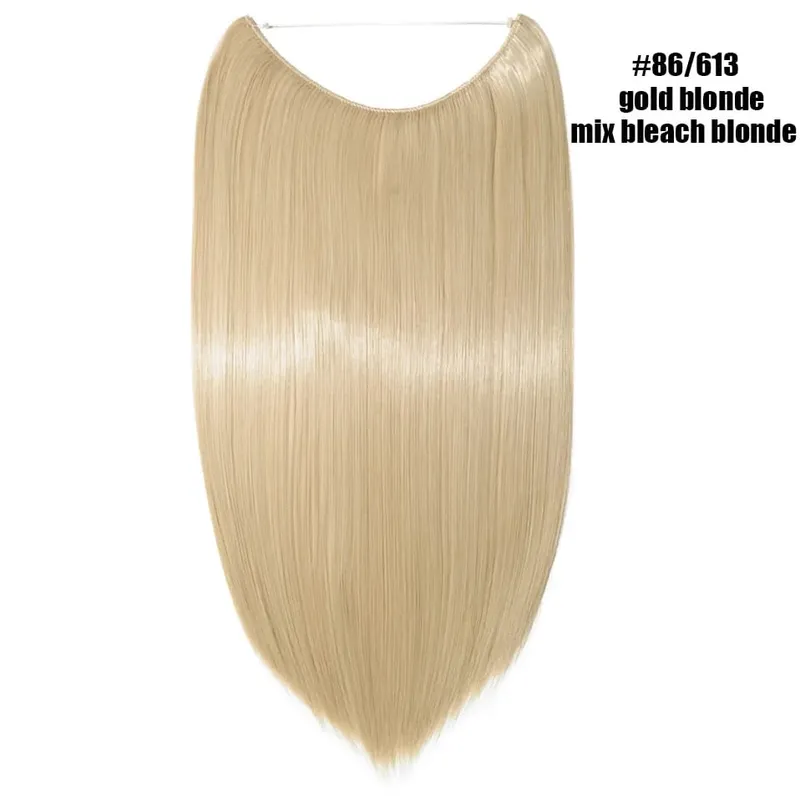 Synthetic Invisible Wire No Clips In Hair Extensions Secret Fish Line Hairpieces Hair Extensions For Women Daily — image 21