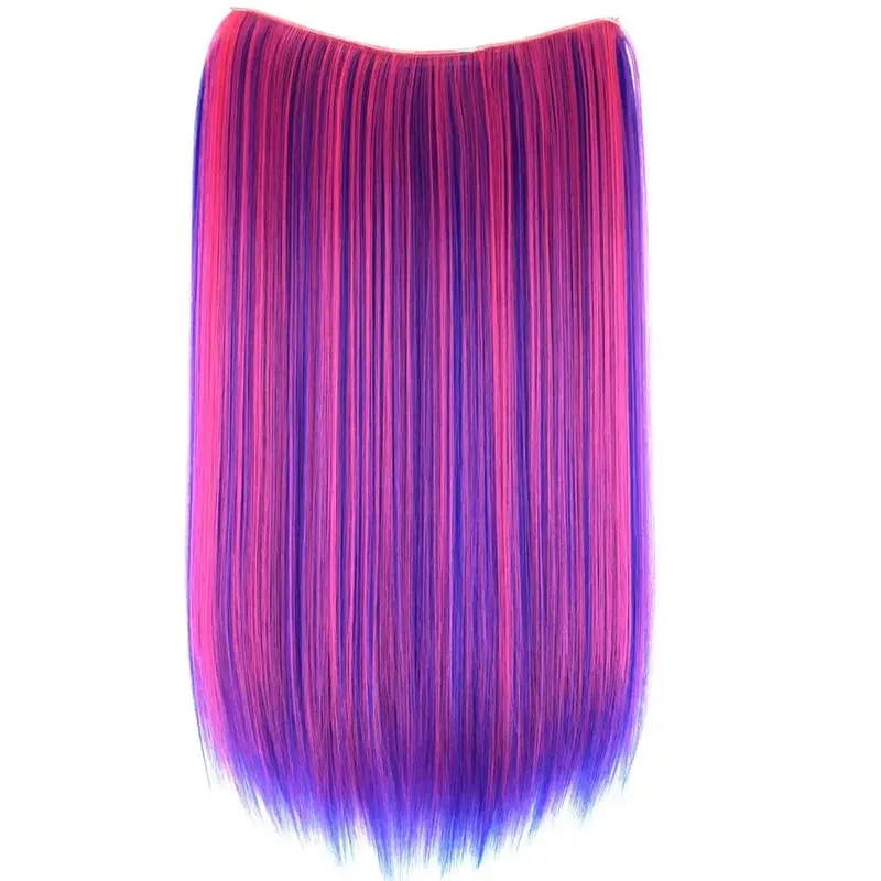 Heat Resistant Synthetic Fiber 140gr Silky Straight 4 clips on V shaped clip in hair Extensions VC006 — image 2