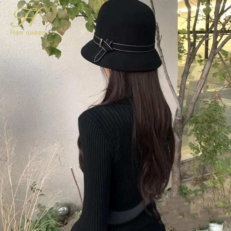 H Han Queen Knitted Bodycon Dress Bottoming Women Soft Elastic Turtleneck Sweater Autumn Winter Midi Party Dresses With Belt — image 3