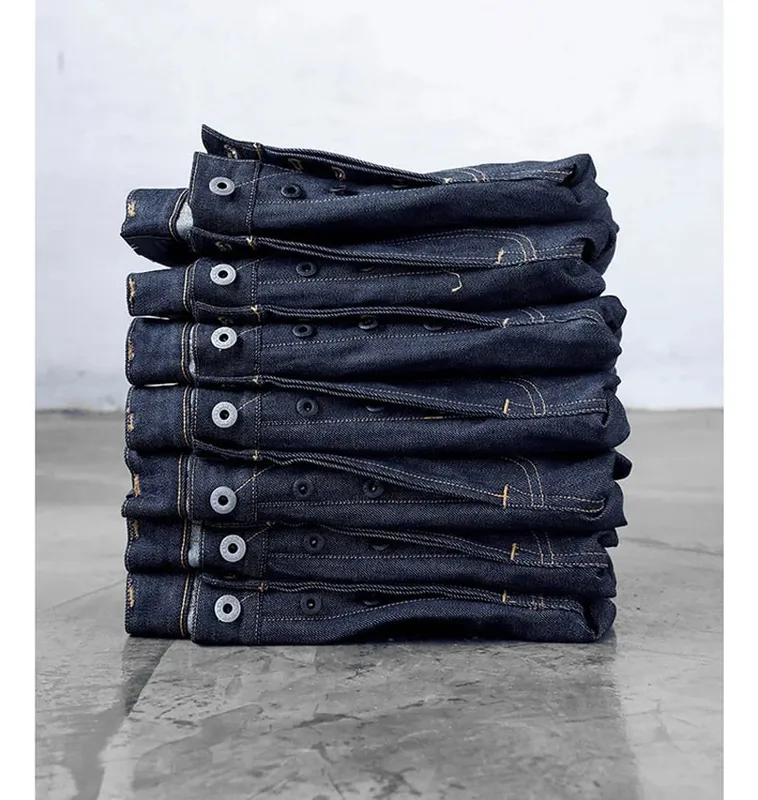 Red Tornado Slim Straight Fit Men's Jeans 16oz Selvage Denim Pants Dark Blue