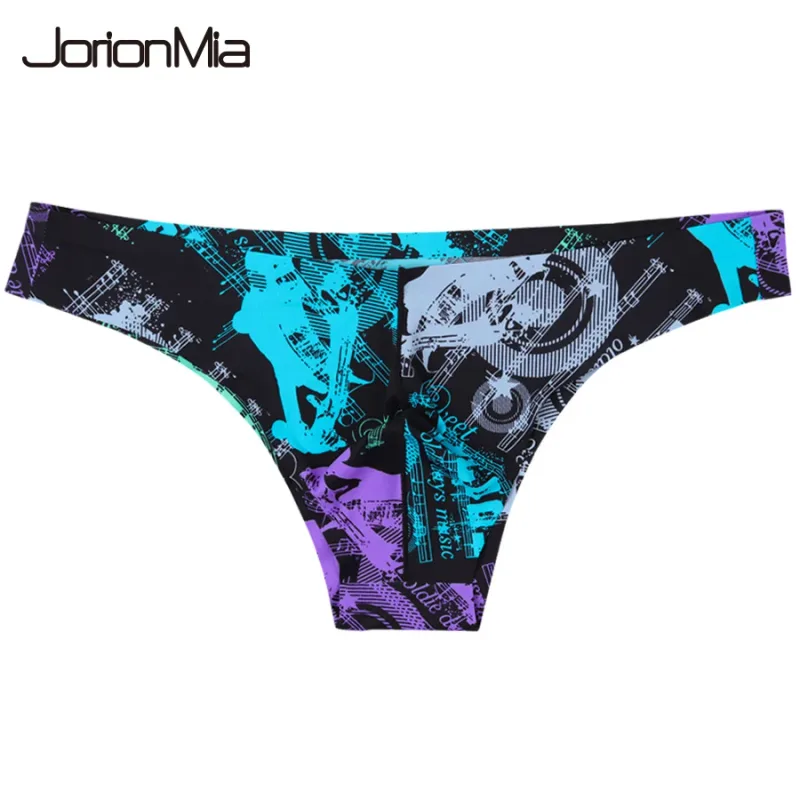 4pcs Men Sexy Style Smooth Soft Printed Underwear Men's Thin Underpants Man Low Waist Bikini Ice Silk Briefs Seamless 00817 — image 2