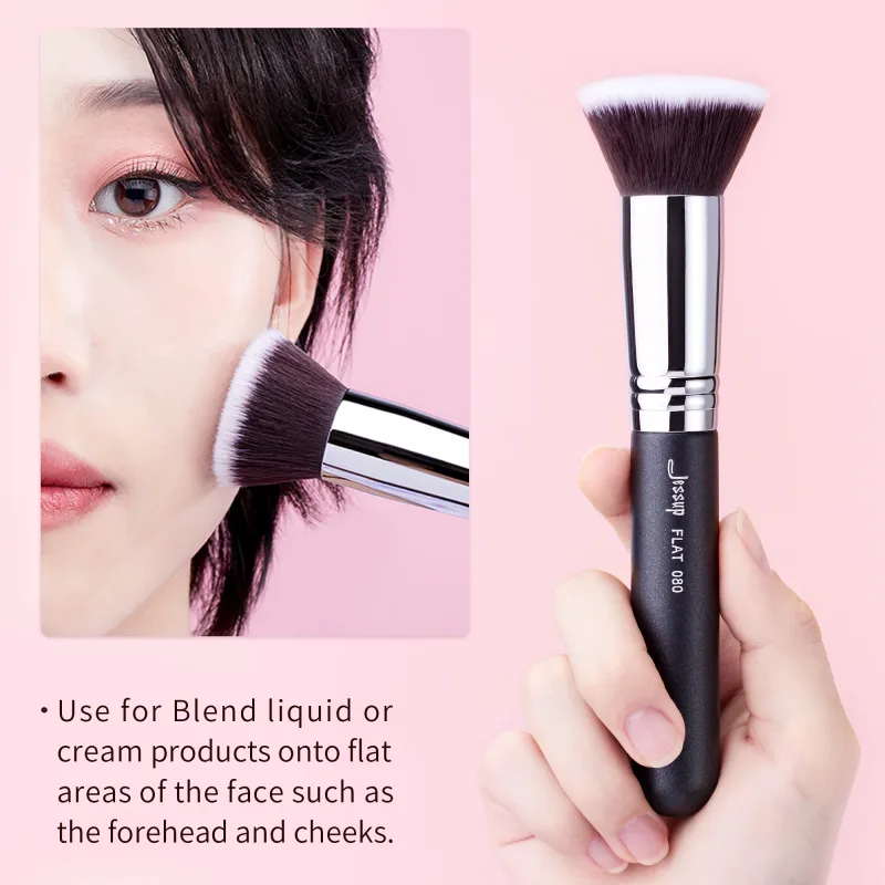 Jessup Foundation Brushes Face Makeup Brush Powder Contour Concealer Blush Highlighter Flat Round Fluff for Liquid Cream — image 3
