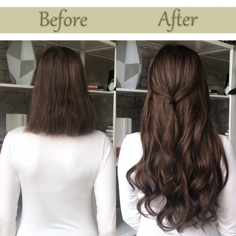 24Inch Synthetic Extension 16 Clips Blonde Hair Natural Long Wavy 7Pcs/Set Heat Resistant Fiber Hairpiece Black Brown Hairstyle — image 5